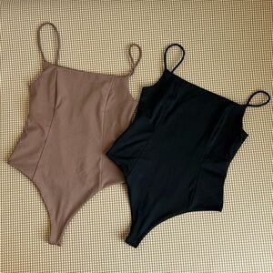 Cotton On bundle of 2 spaghetti strap thong bodysuits. Size medium